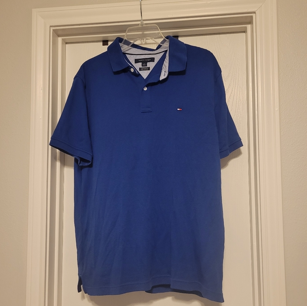 Men's Tommy Hilfiger brand polo, blue, Men's size Large